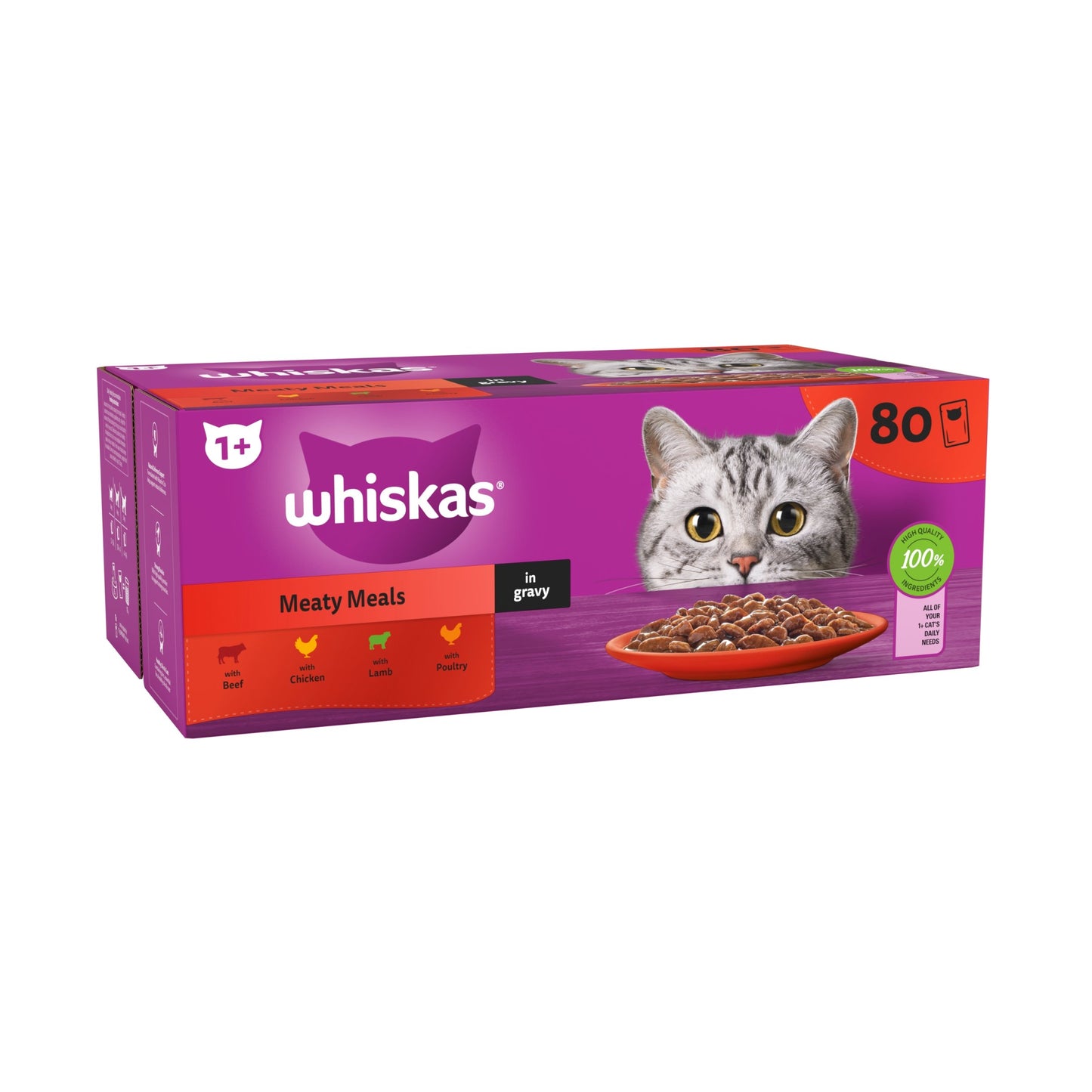 Whiskas Pouch 1+ Meat Selection Gravy 85g GIANT 80 Pack