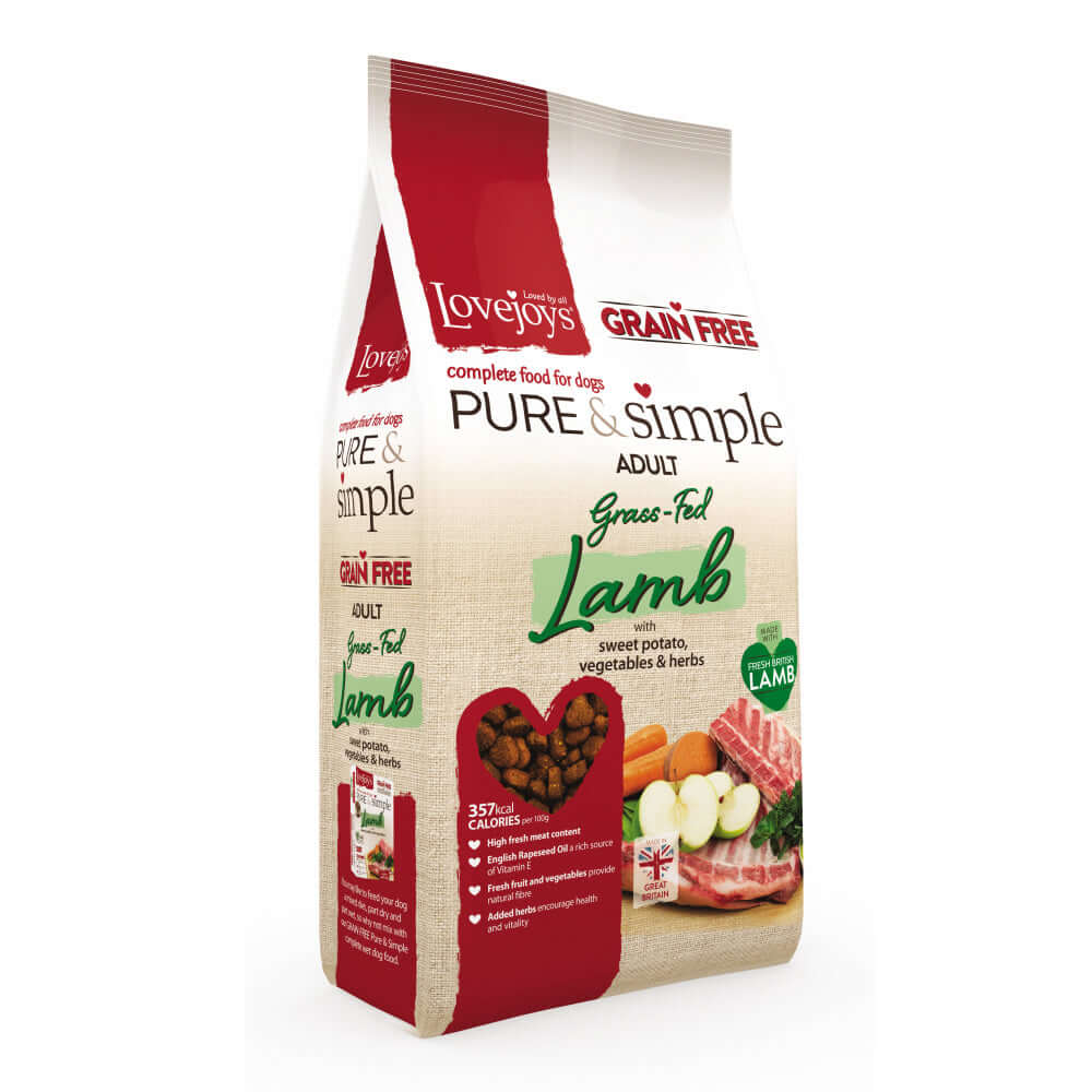Lovejoys Lamb Pure & Simple Grain Free Complete Adult Dog Food 12kg