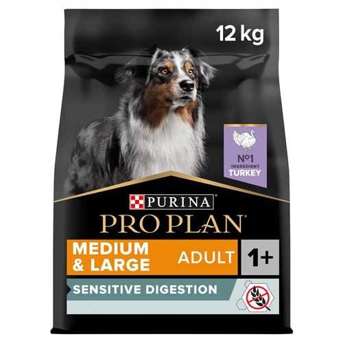 PRO PLAN Medium Adult Dog Sensitive Digestion Grain Free Turkey 12kg - Buy 2 SAVE 5%