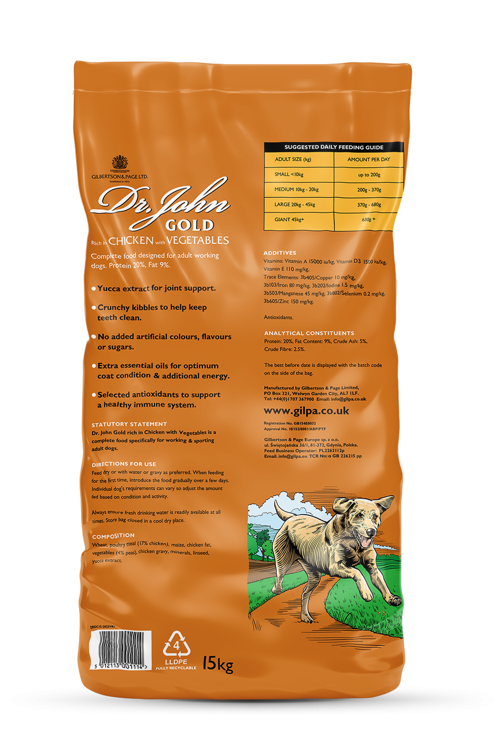 Dr John Gold rich in Chicken with Vegetables and Gravy 15kg