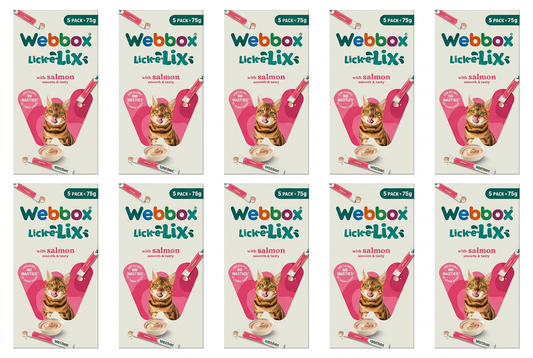 10 Webbox Lick-e-Lix Salmon packs