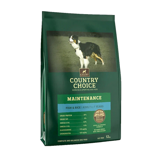 Gelert Adult Dog Country Choice Maintenance White Fish & Rice 12kg