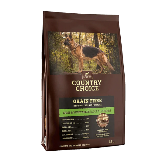 Gelert Adult Dog Country Choice Grain Free Lamb & Veg 12kg - Free P & P