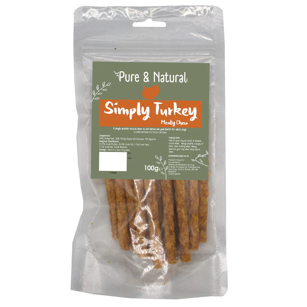 Pure & Natural Meat Sticks Turkey 100gm