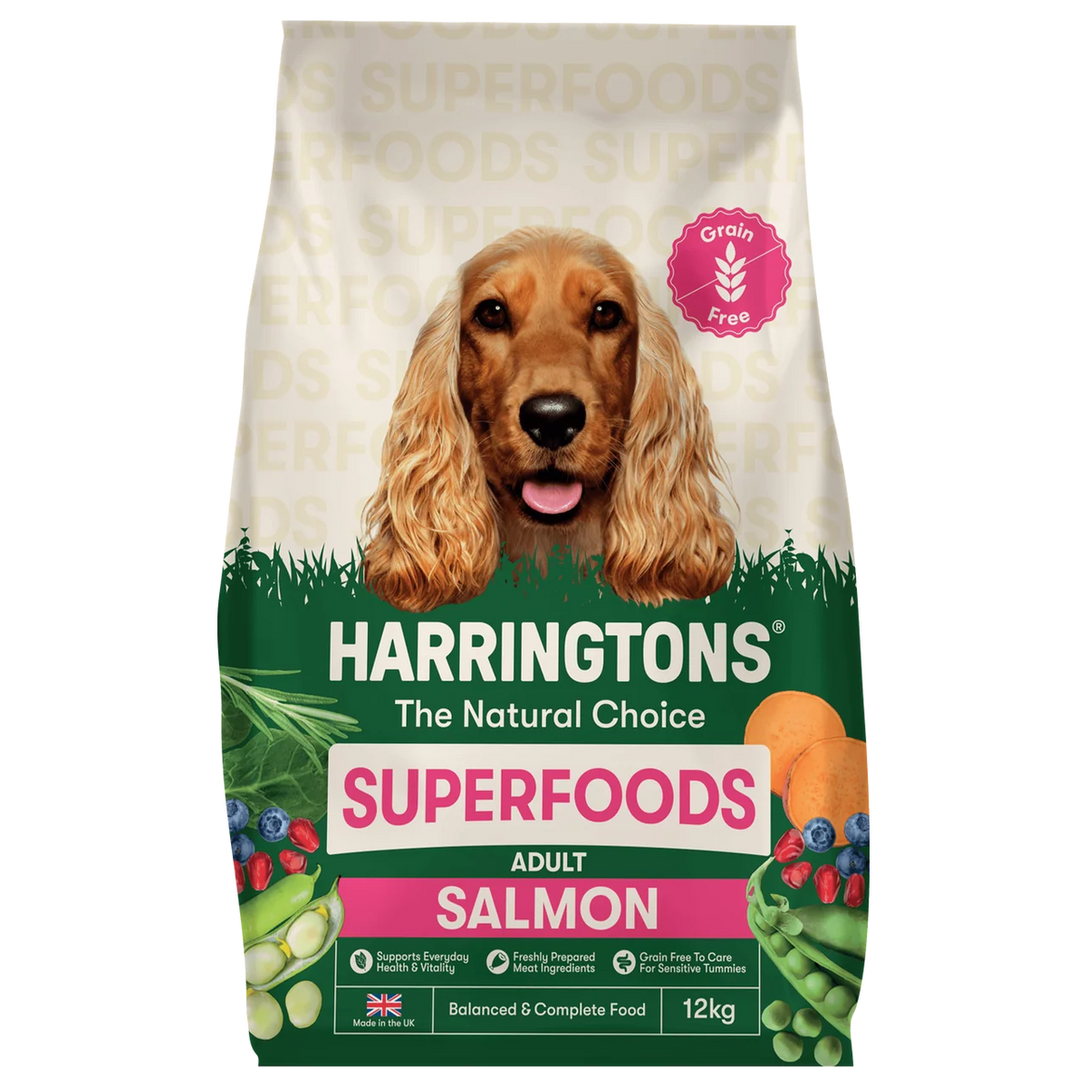 Harringtons Superfoods Grain-Free Dry Adult Dog Food Salmon & Vegetables 12kg