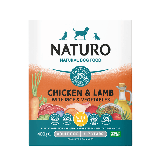 Naturo Adult Dog Tray Chicken Lamb Rice & Veg 7 x 400g