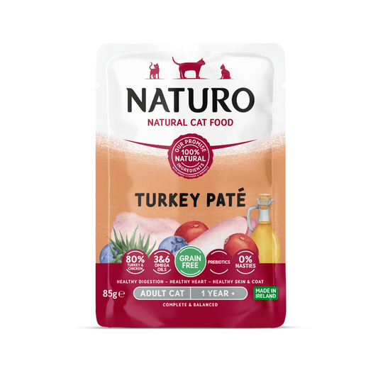 Naturo Adult Cat Pouch Turkey Pate 85g - Case of 12