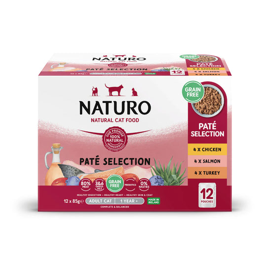 Naturo Adult Cat Pouch Selection Pate 85g 12 Pack - Case of 4