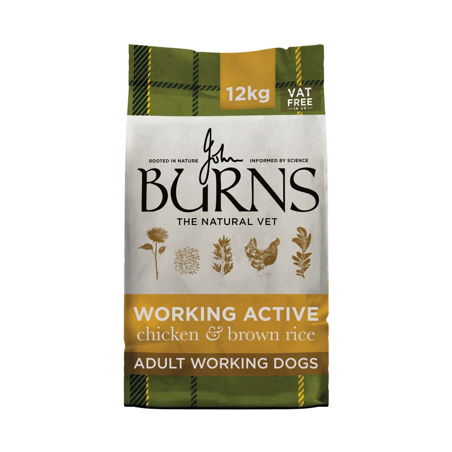 Burns Active Working Chicken & Rice Dry Dog Food 12kg - Buy 2 Bags Save 5%