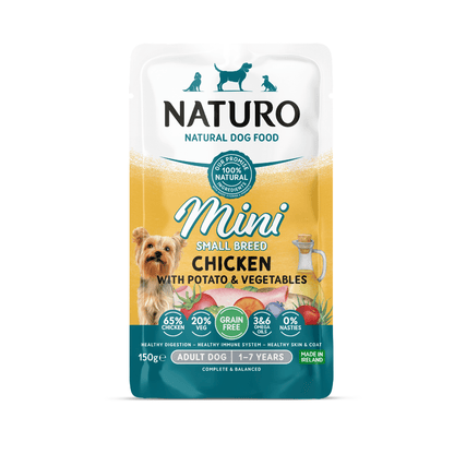 Naturo Adult Mini Pouch GRAIN FREE Chicken, Potato & Veg 150g x 8