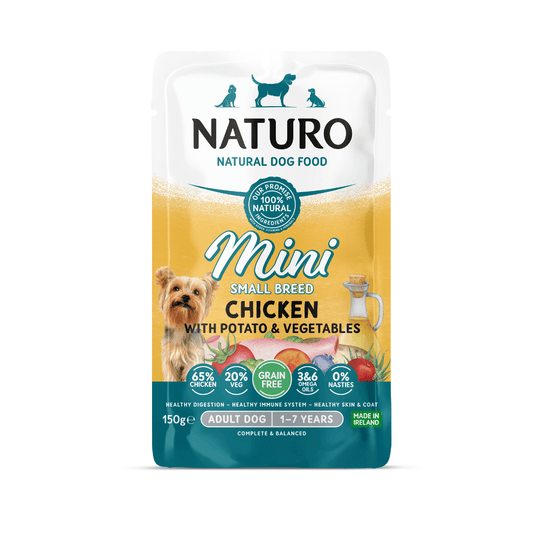 Naturo Adult Mini Pouch GRAIN FREE Chicken, Potato & Veg 150g x 8