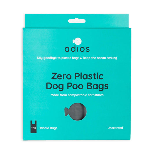 Adios Zero Plastic Poo Bags 120 Grey Handled Bags