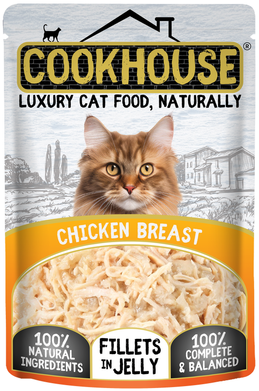 COOKHOUSE Luxury Cat Pouch Fillets in Jelly Chicken Breast 18 X 70g