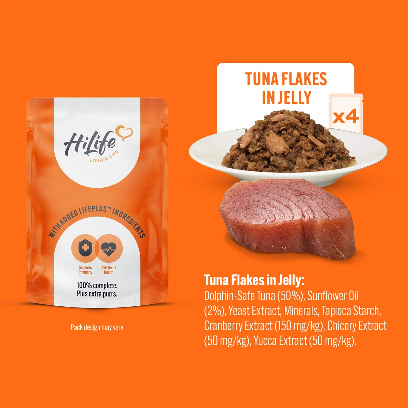 Hilife Its Only Natural The Tuna One In Jelly Wet Cat Food Pouches 32 x 70g