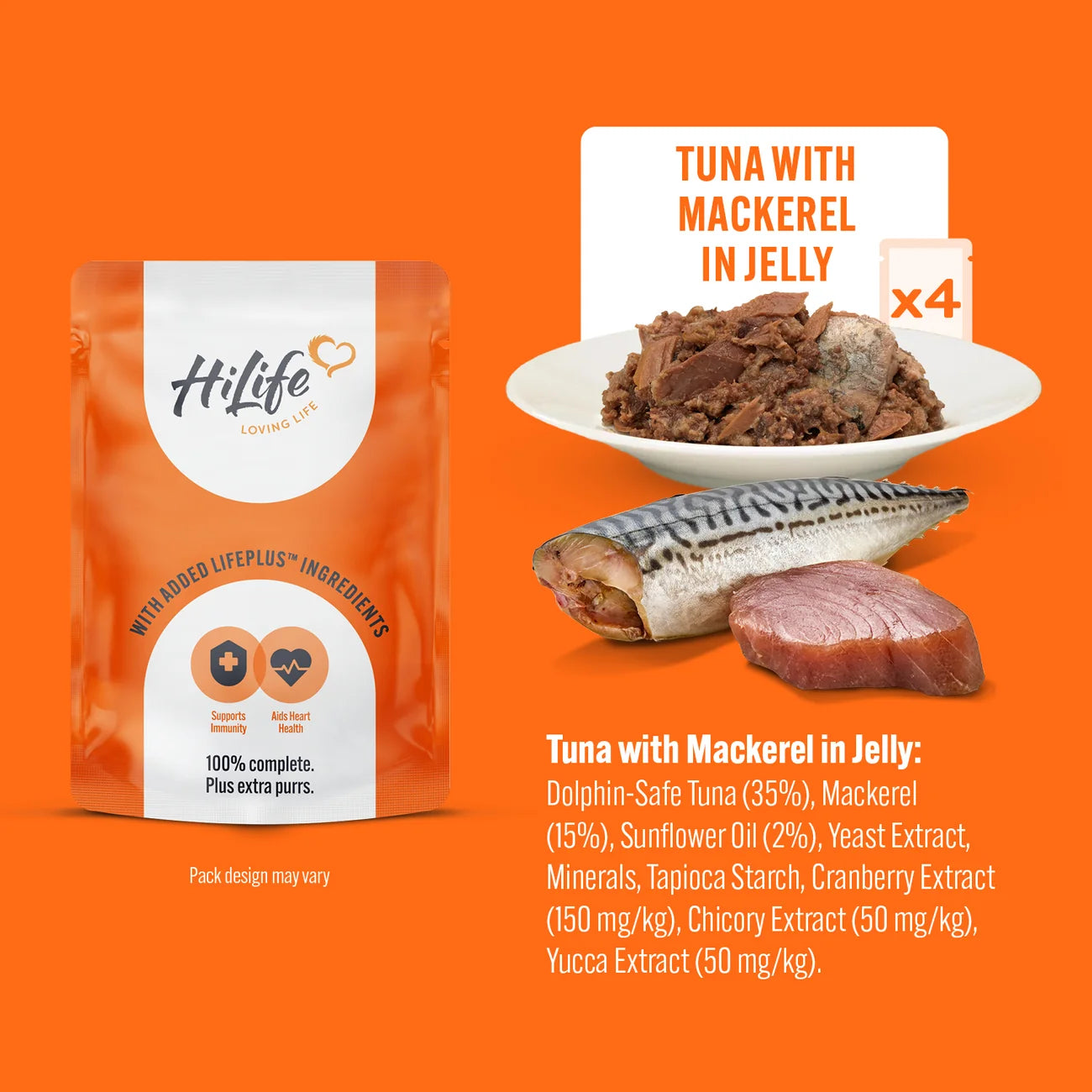 Hilife Its Only Natural The Tuna One In Jelly Wet Cat Food Pouches 32 x 70g