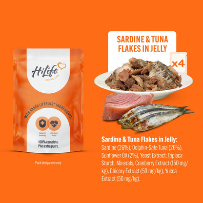 HiLife Cat Pouch Complete Fish in Jelly Wet Cat Food Pouches 32 x 70g