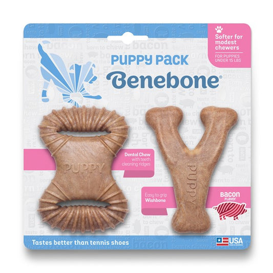 Benebone Puppy 2-Pack Dental Chew/Wishbone Bacon Tiny