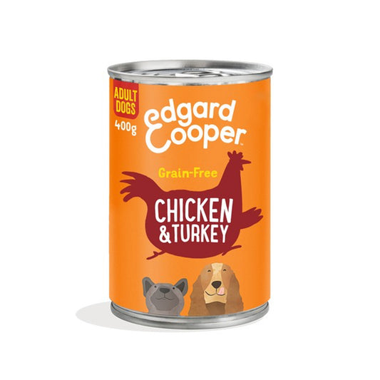 Edgard & Cooper Wet Tins for Dogs in Chicken & Turkey 6 x 400g