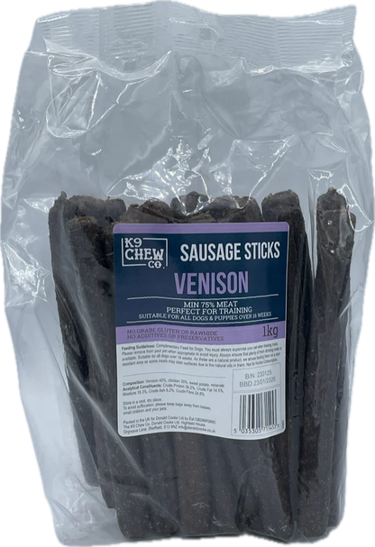 K9 Chew Co. Venison Sausage Sticks 1kg