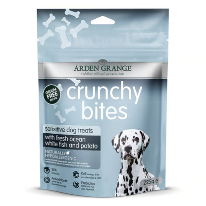 Arden Grange Crunchy Bites Sensitive Grainfree Ocean White Fish & Potato 225g - Case of 10
