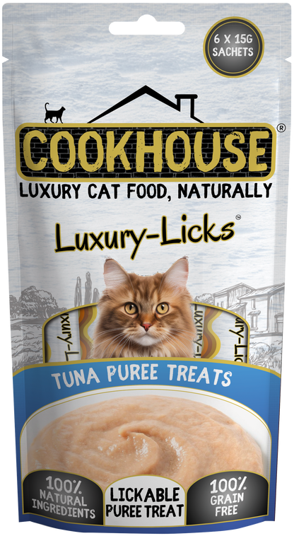 COOKHOUSE Luxury Cat Licks Puree Tuna 6 x15g - Case of 8