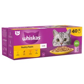 Whiskas Pouch 1+ Poultry Favourites in Jelly MEGA 40 x 85g