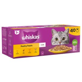 Whiskas Pouch 1+ Poultry Favourites in Jelly 40 x 85g MEGA Pack