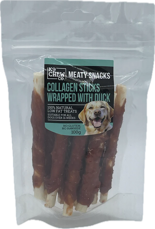 K9 Chew Co. Collagen Duck Wrapped Stick 5 inch 100g