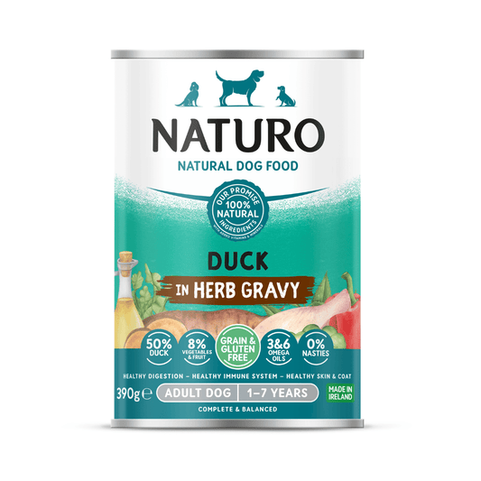 Naturo Cans Adult Dog Grain & Gluten Free Duck in a Herb Gravy 12 x 390g