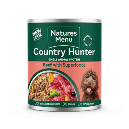 Country Hunter Dog Food Beef with Superfoods Can 6 x 600g