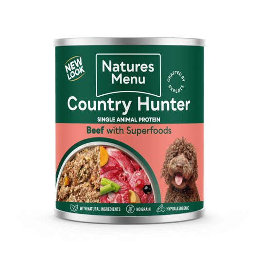 Country Hunter Dog Food Beef with Superfoods Can 6 x 600g