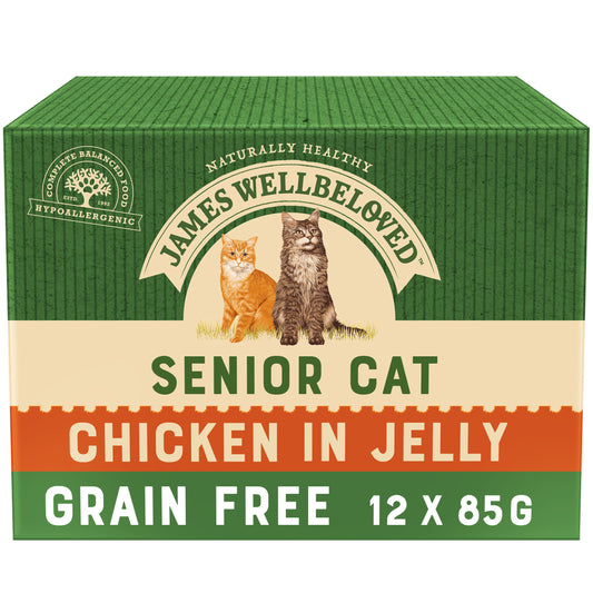 James Wellbeloved Senior Cat Pouch in jelly Grain Free - Chicken 12 x 85g