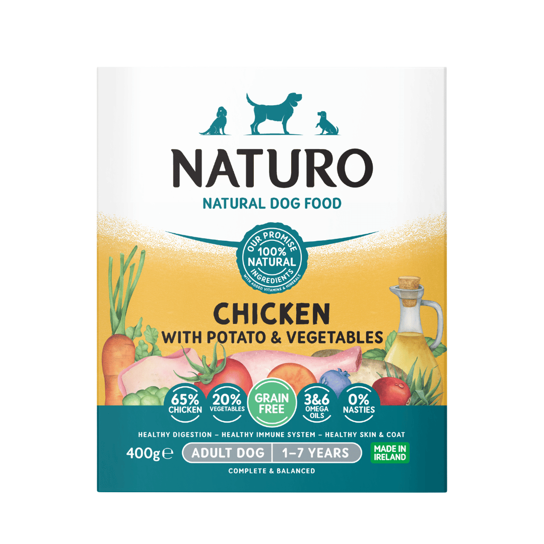Naturo Adult Dog Tray Grain Free Chicken Potato & Veg 7 x 400g