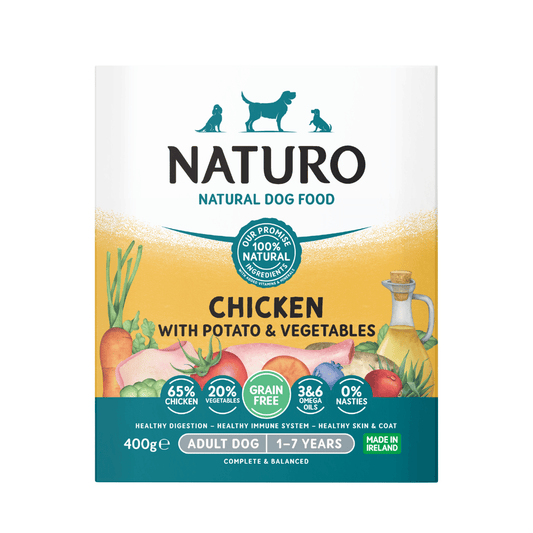 Naturo Adult Dog Tray Grain Free Chicken Potato & Veg 7 x 400g