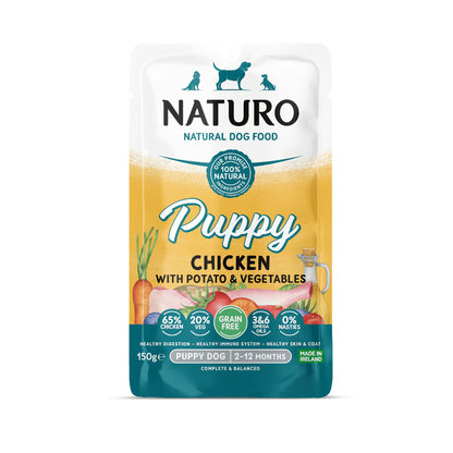 Naturo Puppy Grain Free Chicken with Potato & Vegetables Pouch 150g - Pack of 8