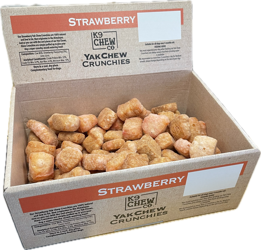 K9 Chew Co. Yak Cheese Chew Crunchies STRAWBERRY 500g (app 100pc)