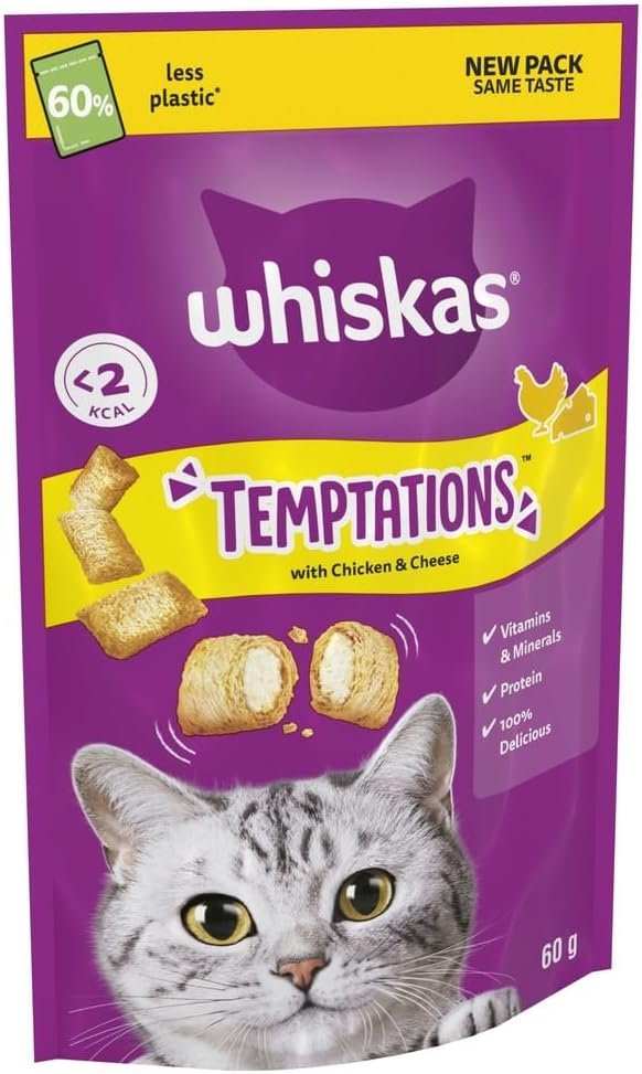 Whiskas Temptations Chicken & Cheese 6 x 60g