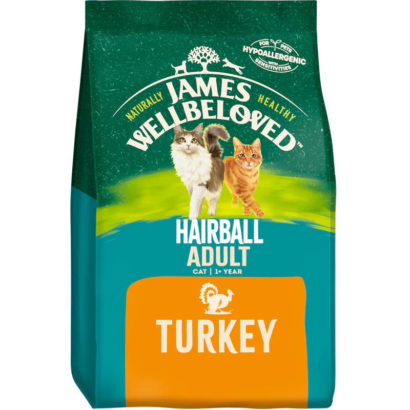 James Wellbeloved Turkey & Rice Cat Food Hairball