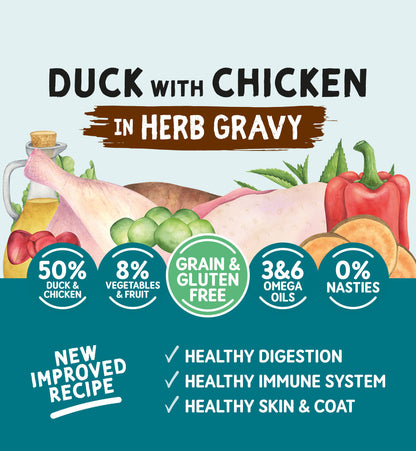 Naturo Adult Dog Pouch Duck with Chicken in Herb Gravy 100g - Case of 12