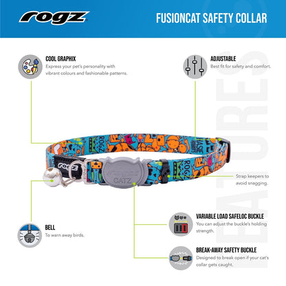 ROGZ Fusion Cat Collar with Break-away safety buckle