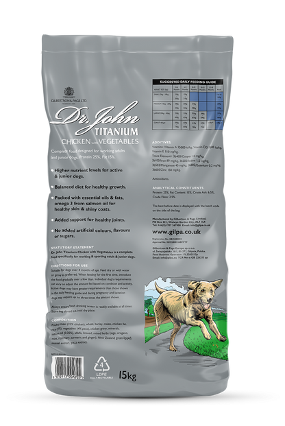 Dr John Titanium Chicken with vegetables 15kg