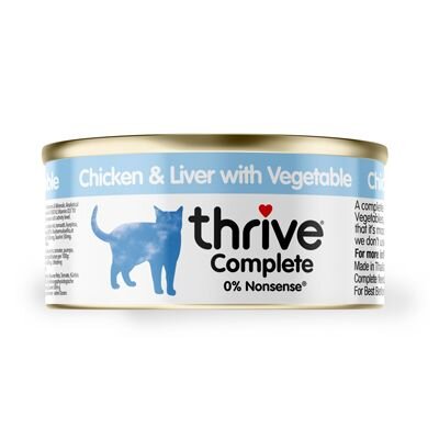 Thrive Cat Cans - 100% Complete Chicken & Chicken Liver with Veg 75g x 12