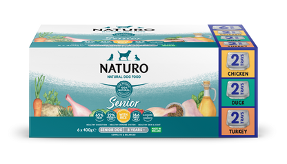 Naturo Senior Dog Tray Variety 6 x 400g -  Pack of 3