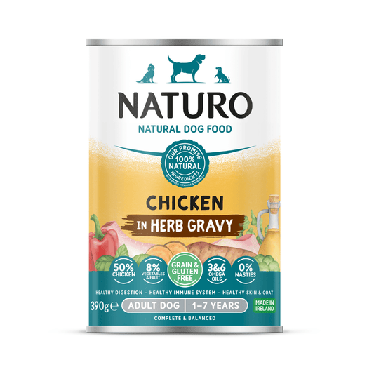 Naturo Cans Adult Dog Grain & Gluten Free Chicken in a Herb Gravy  12 x 390g