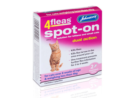 Johnson's Veterinary 4 Fleas Spot On Kitten - 2 Treatment Pack