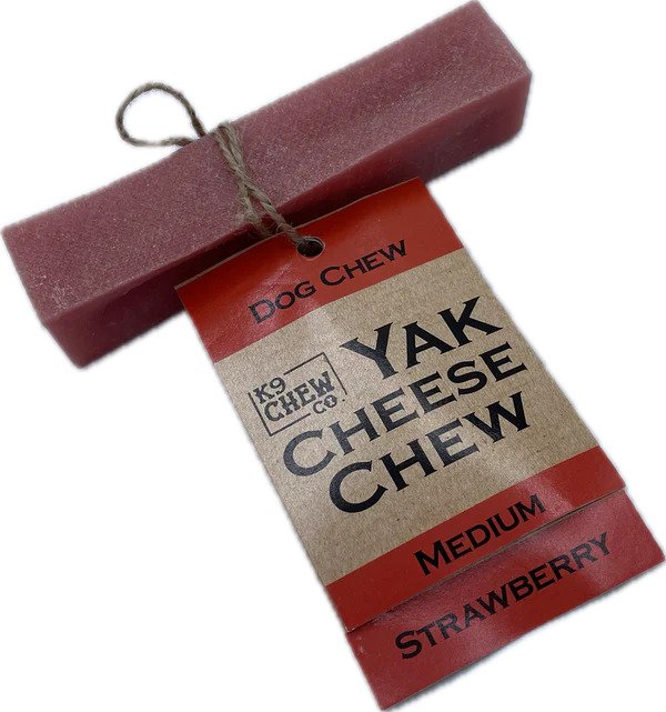 K9 Chew Co. Yak Cheese Chew STRAWBERRY Medium - Case of 5