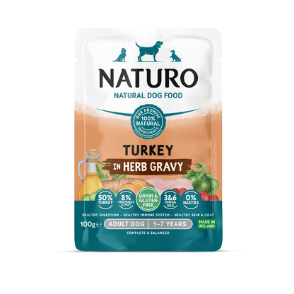 Naturo Adult Mini Pouch - Turkey with Rice & Veg 150g x 8