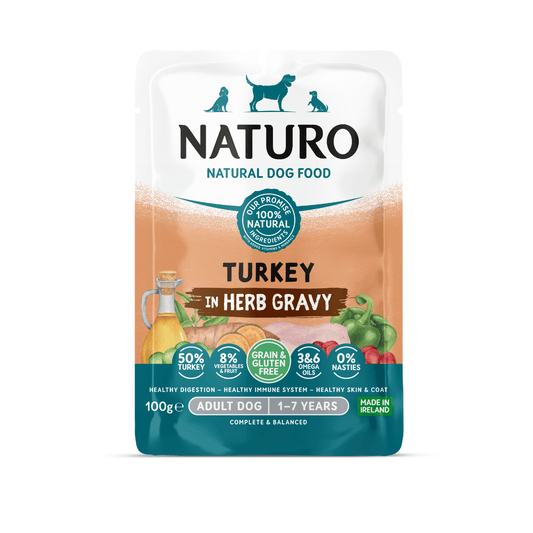 Naturo Adult Mini Pouch - Turkey with Rice & Veg 150g x 8