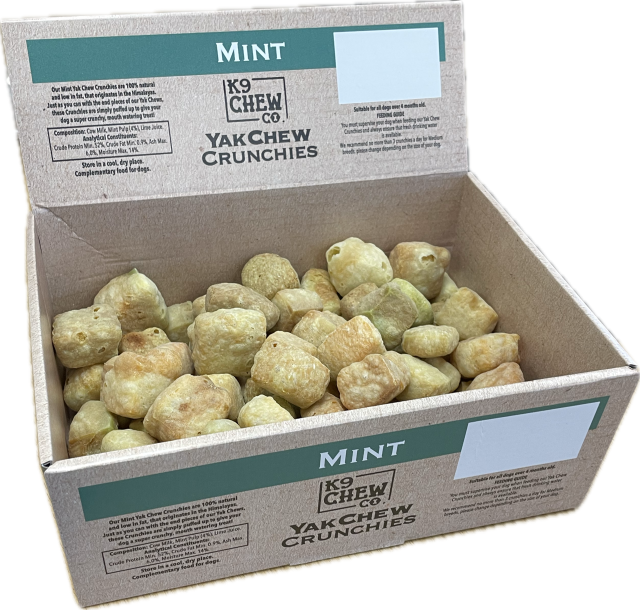 K9 Chew Co. Yak Cheese Chew Crunchies MINT 500g (app 100pc)