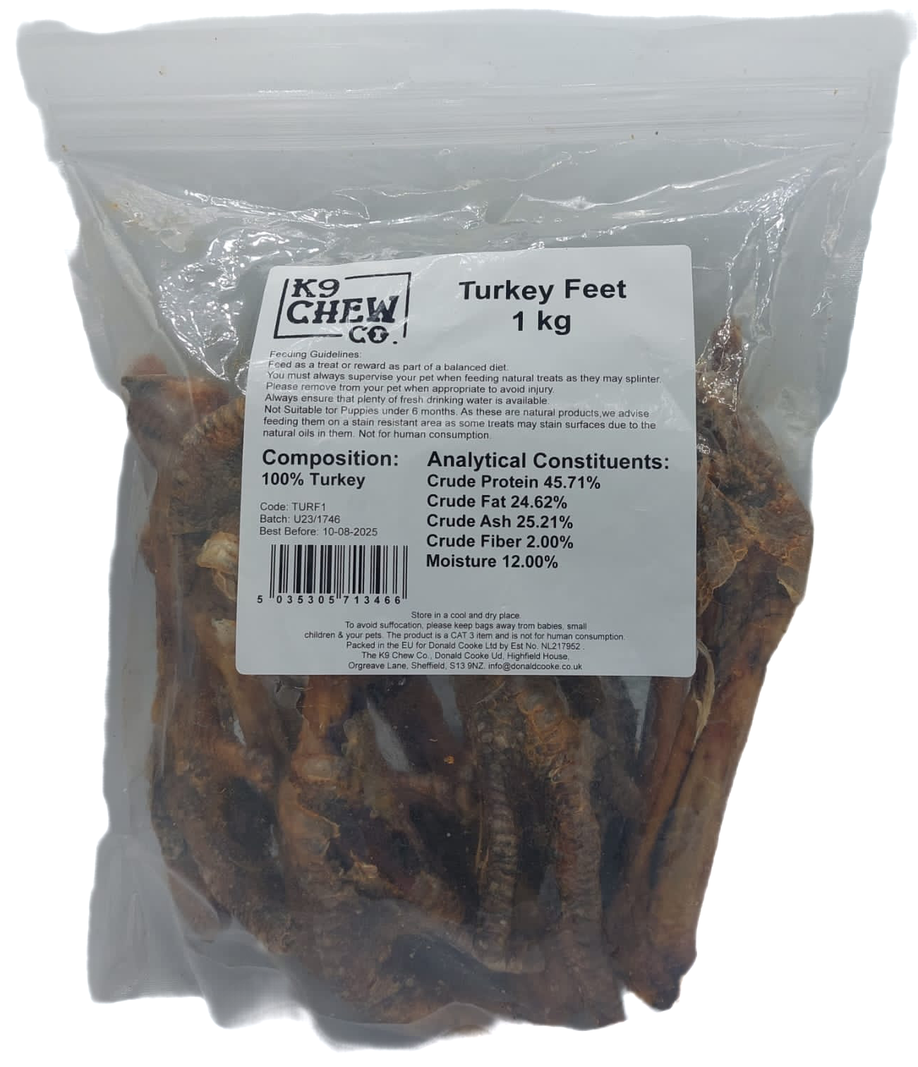 K9 Chew Co. Turkey Feet 1kg